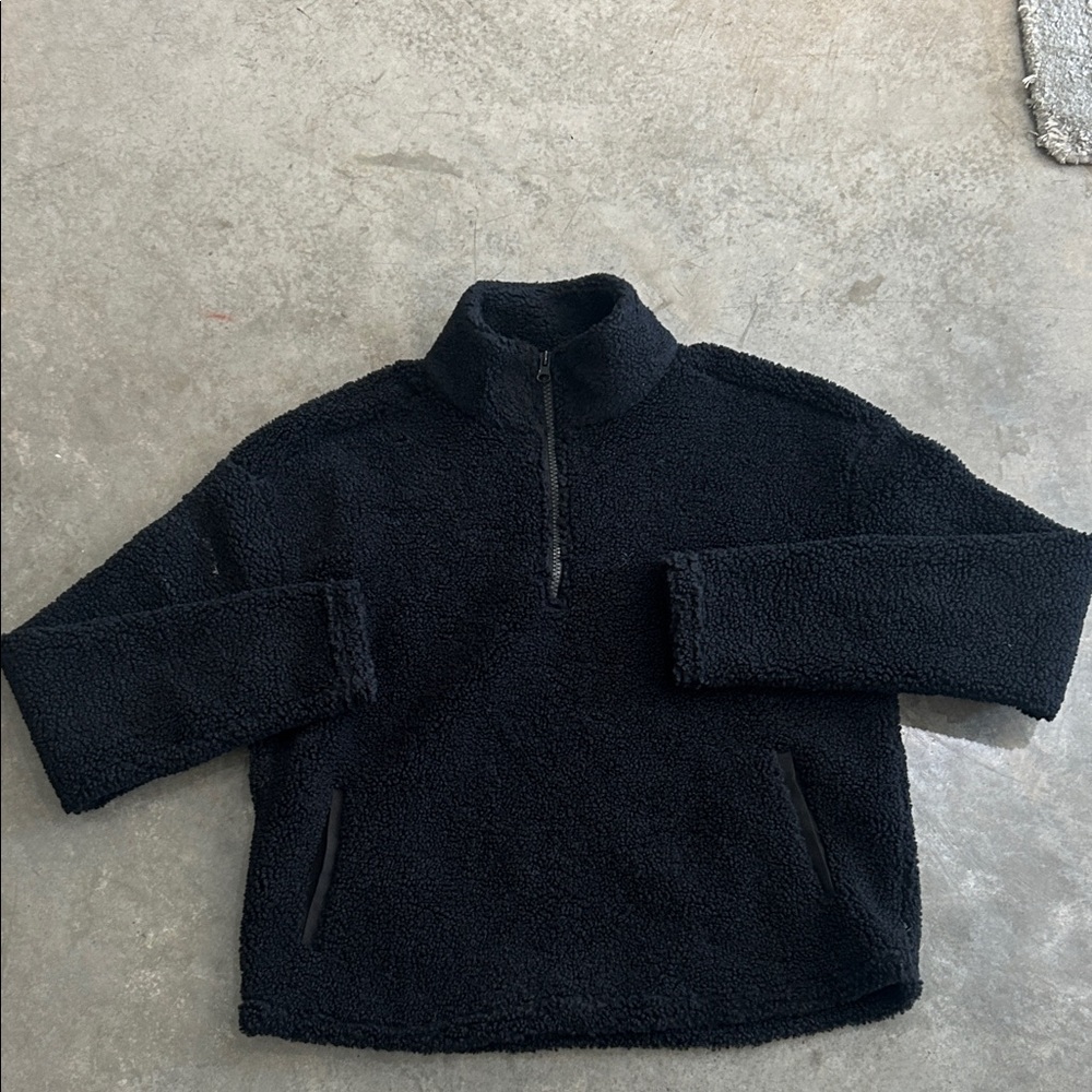 Cozy Black Sherpa Pullover